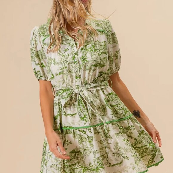 BiBi Woven Printed Tiered Dress - Picture 3 of 16